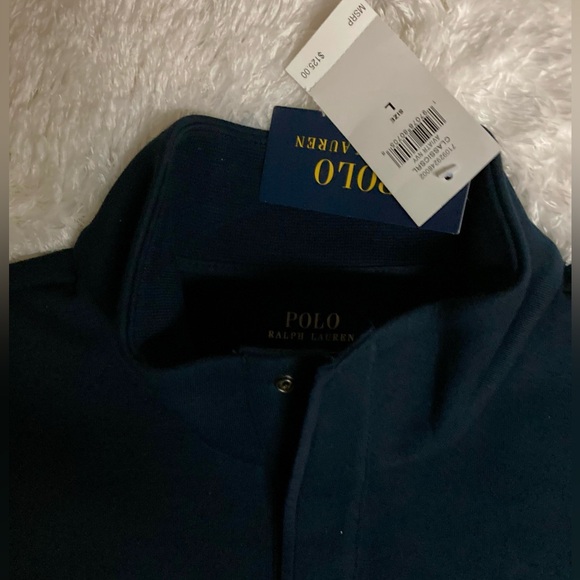 Ralph Lauren Polo Navy 1/4 Snap Heavyweight Performance Mens Shirt Sz Large - Picture 5 of 7